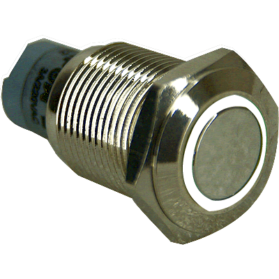 Switch button metal white ring 250V 3A
