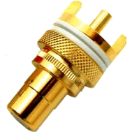 Embase RCA isol�e Teflon (Blanc)