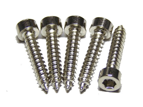 Vis � bois � 6 pans creux plaqu� Argent ROHS 4x20mm (20 pi�ces)