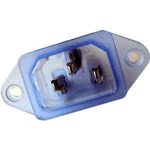 Embase IEC � souder Bleu transparent