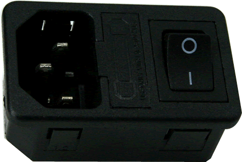 Embase IEC + porte fusible + interrupteur