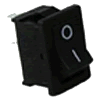 Mini interrupteur � bascule fugitif noir I/O