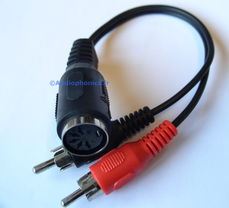 Adaptateur DIN femelle vers RCA mâle 30cm - Audiophonics