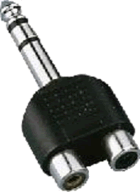 Adaptateur jack 6.35 m�le st�r�o vers 2 x RCA femelle