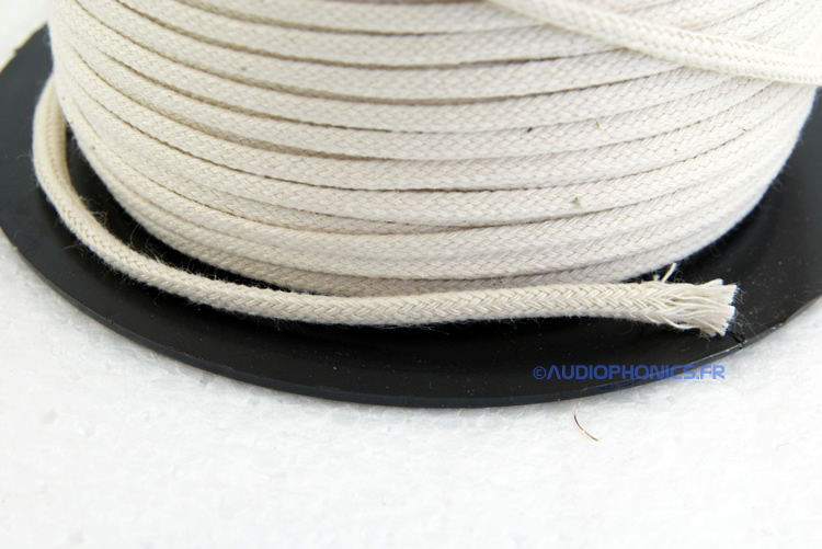 Audiophonics - Gaine Coton naturel tricotée pour câble Ø2.5mm Noire