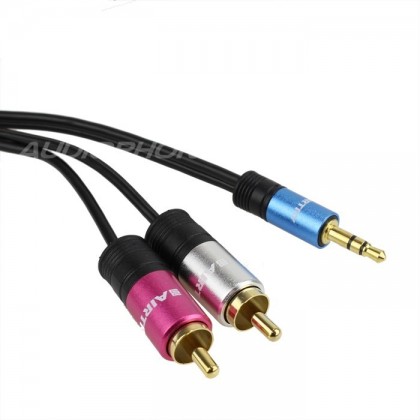 Airtry Gold plated RCA to Jack 3.5mm interconnect cable 1m