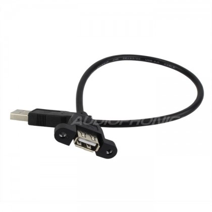 Panel mount USB-A male to USB-A female 30cm