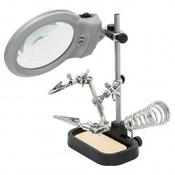 Helping hand magnifier led light with soldering stand