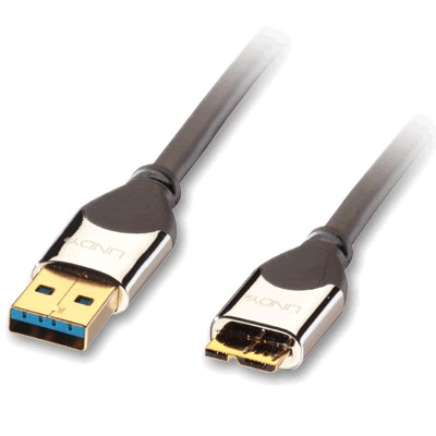 LINDY USB-A Male / Micro-B Male 3.0 Gold plated connectors 3m