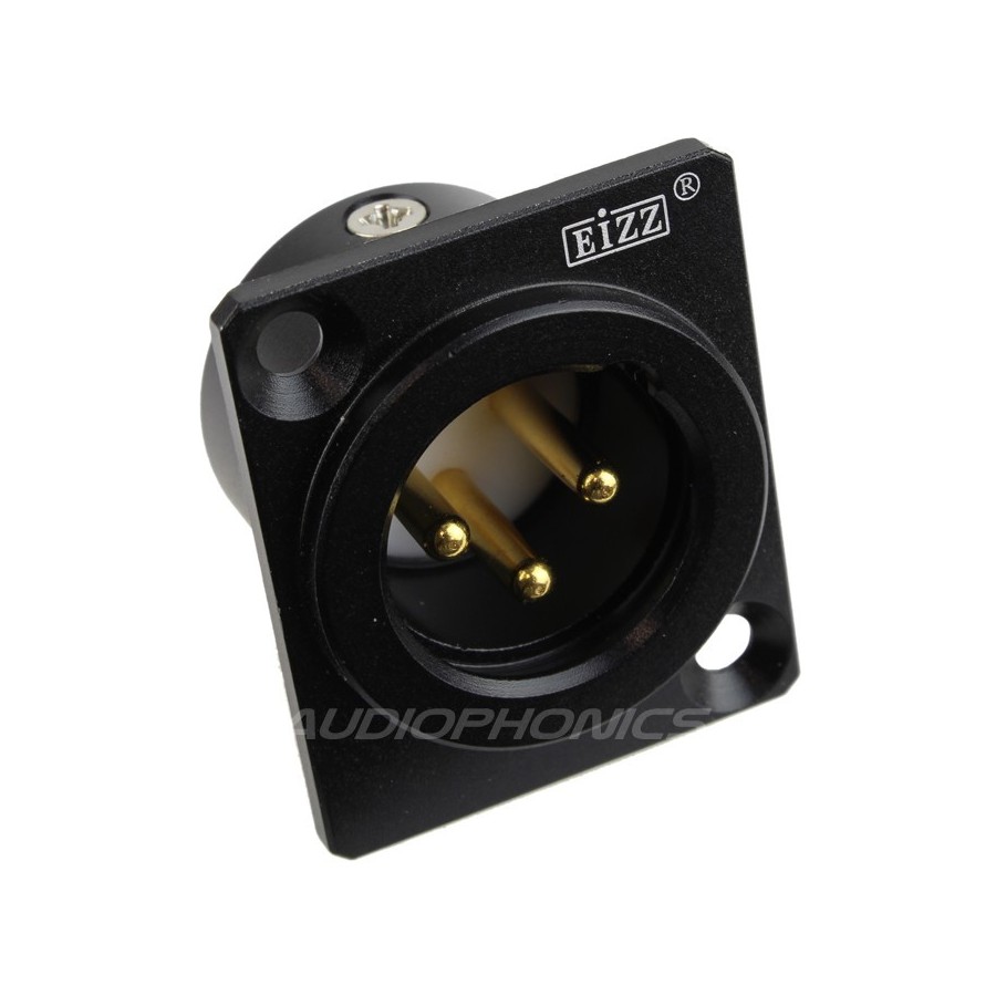 EIZZ EZ-108M Gold plated male XLR inlet PTFE - Audiophonics