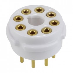 EIZZ EZ-1108 Support de tube bakélite 8 pins plaqué Or