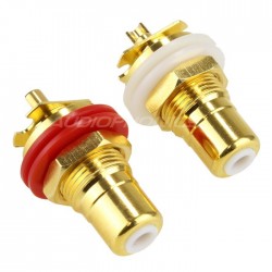 EIZZ EZ-102 Gold plated 24k RCA inlet outside screw (Pair)