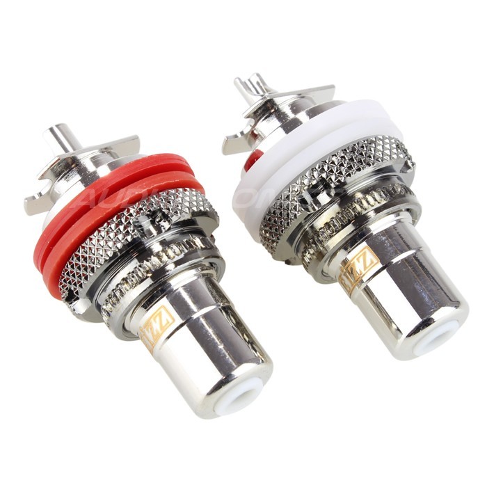 EIZZ EZ-104 Rhodium plated Tellurium Copper RCA inlet outside screw (Pair)