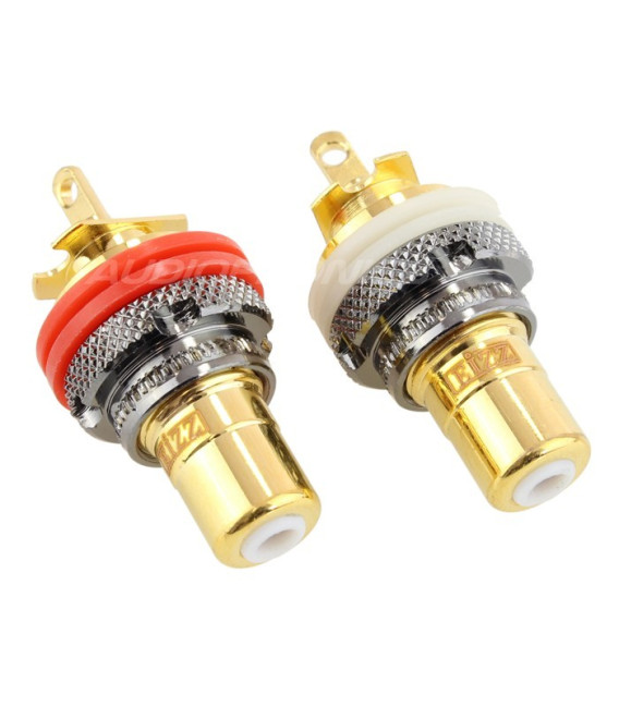 Star Line Tellurium Copper RCA Plugs - 4pcs (2 Pair) Three-Layer Plated Connectors