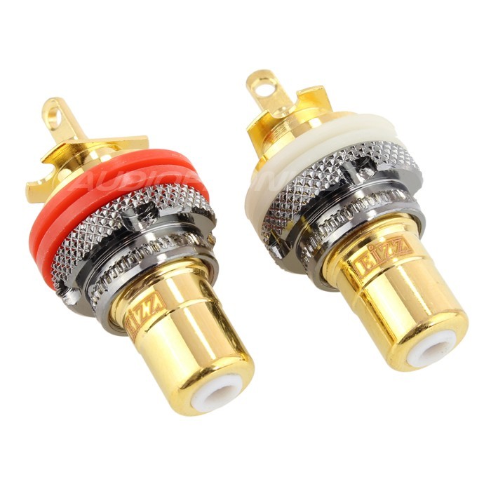 EIZZ EZ-105 Gold plated Tellurium Copper RCA inlet outside screw (Pair)