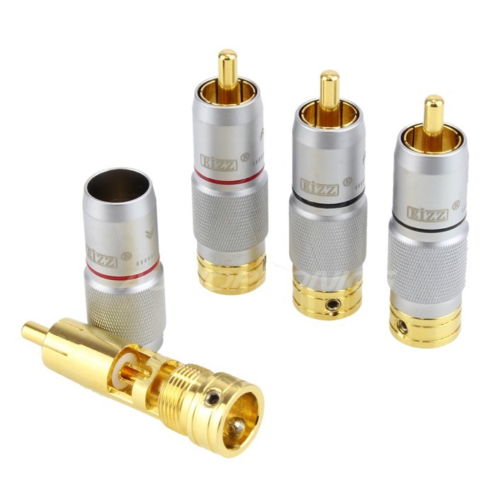 EIZZ EZ-203 Connecteurs RCA Cuivre Tellurium plaqué Or Ø9mm (Set x4)