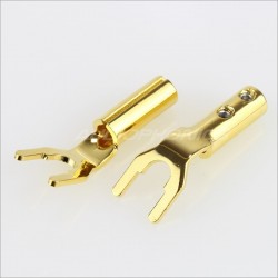 EIZZ EZ-502 Gold plated Copper Spades Ø 8mm (Pair)