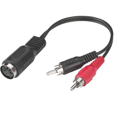 Adaptateur DIN femelle vers RCA mâle 30cm