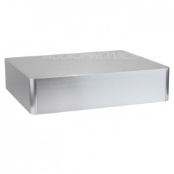 100% Aluminium DIY Box / Case angled corners 380x320x90mm Silver