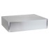 100% Aluminium DIY Box / Case angled corners 380x320x90mm Silver