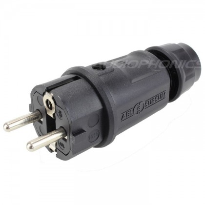 ABL SURSUM Black Schuko connector 16A IP44 Ø 12.5mm