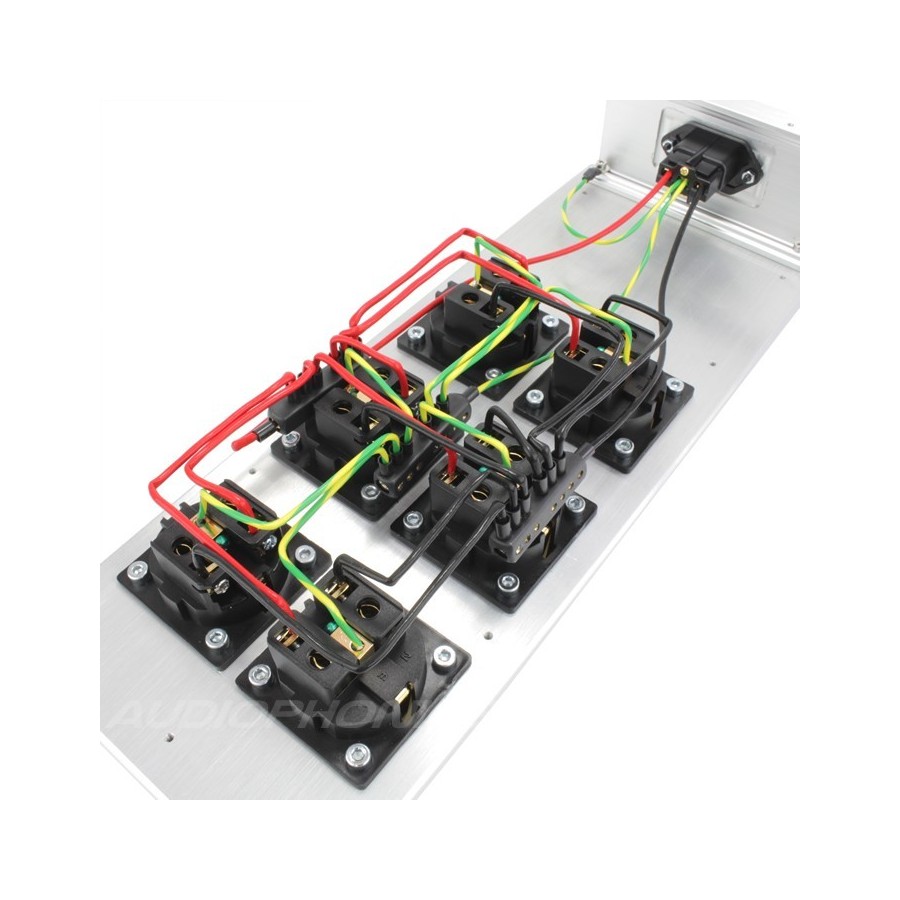 Audiophonics - Multiprise 6 Ports Schuko Qualité Professionnelle 1.3m Noir