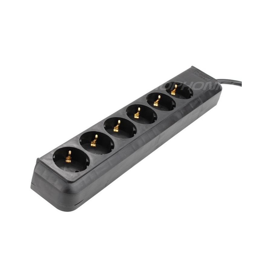 Bloc Multiprise 6 Prises Type F Schuko EU IP44 10m Noir