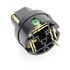 ELECAUDIO RI-23GB Connecteur Secteur IEC Plaqué Or 24K Noir Ø16.5mm