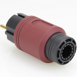 ELECAUDIO RS-34GP Schucko Power Plug Fiber Glass 24k Gold Plated Purple