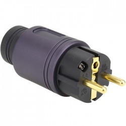 ELECAUDIO RS-34GP Schuko Type E/F Power Connector 24k Gold / Silver Plated Ø16.5mm Purple