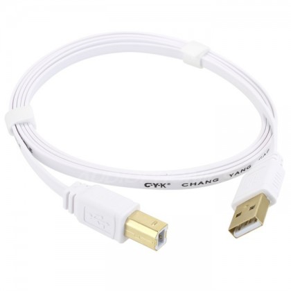 CYK Gold plated 24K USB A - USB B 2.0 flat Cable 1.5m