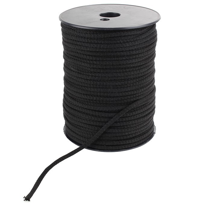 Gaine Coton naturel tricotée pour câble Ø2.5mm Noire