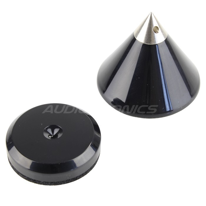 Pointes De Découplage Pour Enceintes HiFi - 4 Cônes En Aluminium + 4 Contre-pointes + Cercles Mousse | Améliore Le Son