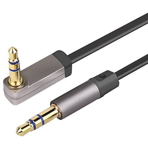 KAIBOER KBE-SM-13041 Flat Cable angled Jack to Jack 3.5mm Gold plated 24k 0.5m
