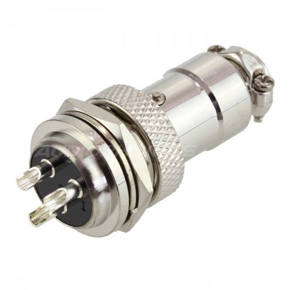 Connecteur aviation GX16 verouillable 3 pôles plaqué Argent 300V 5A Ø 7mm