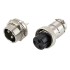 Connecteur aviation GX16 verrouillable 3 pôles plaqué Argent 200V 3A Ø7mm