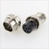 Snap-fit GX16 plug 6 pin Silver plated 300V 5A Ø7mm