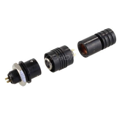 Snap-fit XS10 plug Gold plated 2 pin 250V 3A Ø 5mm