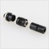 Snap-fit XS6 G plug Gold plated 2 pin 250V 3A Black Ø4mm