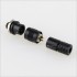 Snap-fit XS6 G plug Gold plated 3 pin 250V 3A Black Ø4mm