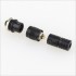 Snap-fit XS6 G plug Gold plated 4 pin 250V 3A Black Ø4mm