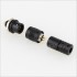 Snap-fit XS6 G plug Gold plated 5 pin 250V 3A Black Ø4mm