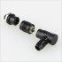 Snap-fit XS6 Angled plug Gold plated 2 pin 250V 3A Black Ø4mm