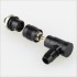 Snap-fit XS6 Angled plug Gold plated 5 pin 250V 3A Black Ø4mm