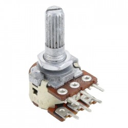 Potentiomètre ALPS stéréo 100KAX2 axe cranté 6mm