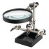 Adjustable third hand with adjustable magnifying glass