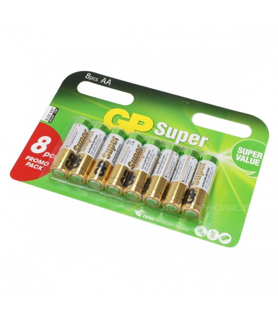 GP Super LR06 AA Battery 1.5V (Set x8) - Audiophonics