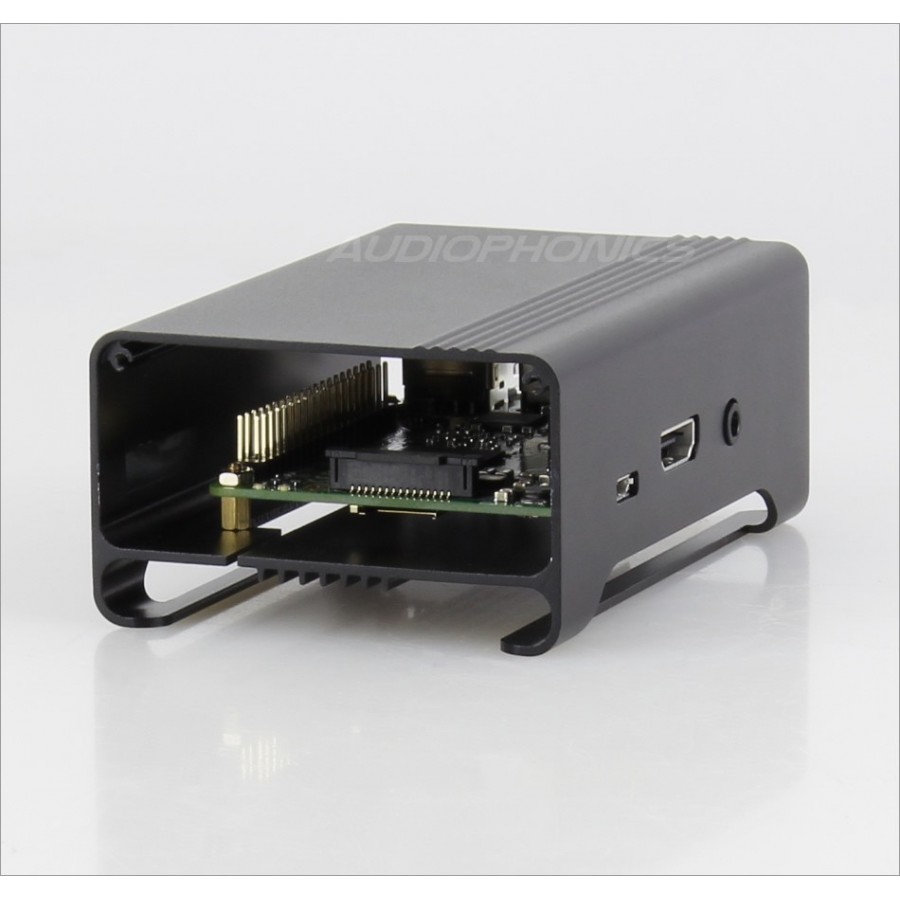 Audiophonics - Boîtier Aluminium pour Raspberry Pi 4 Noir