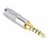 Jack 3.5mm plug male stereo TRRS 4 poles Gold plated Ø6mm (Unit)