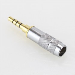 Jack 3.5mm plug male stereo 4 poles Gold plated Ø 6mm (Unit)